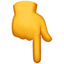 Pointing down